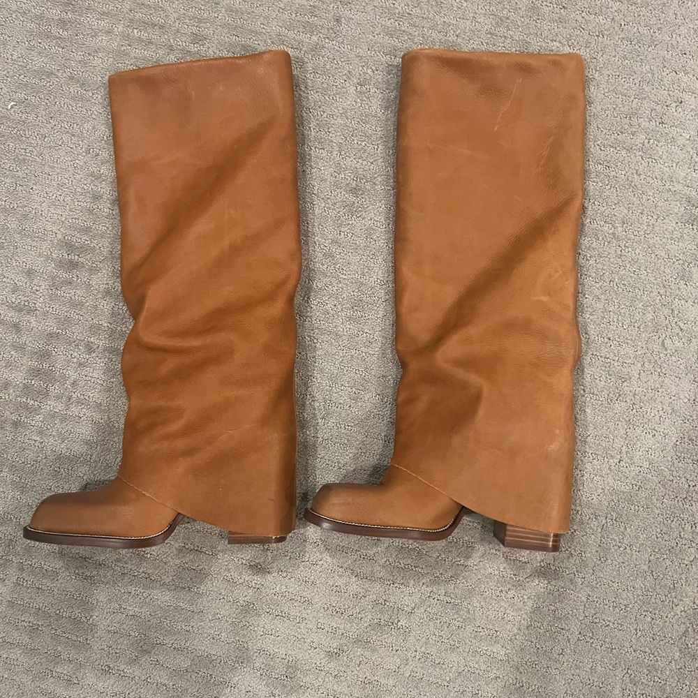STEVE MADDEN BROWN LEATHER BOOTS
